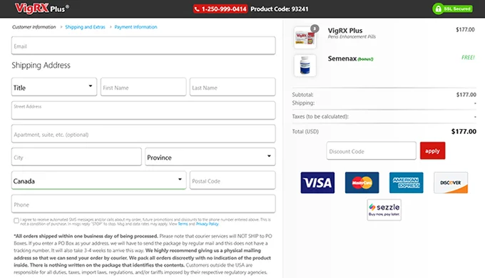 Fast shipping VigRX Plus Canada